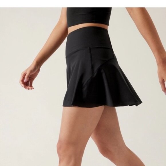 Athleta Black Tennis Skort Size 4 with Side Zip - Picture 2 of 12